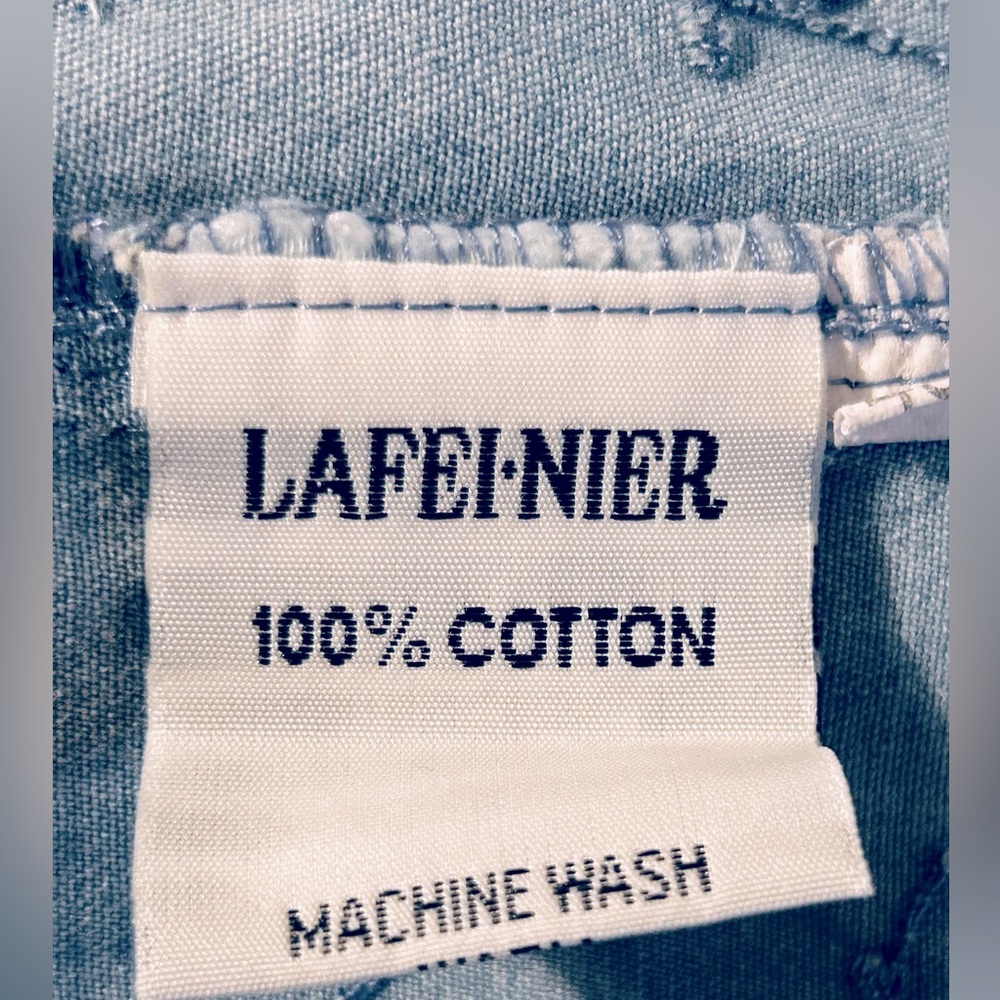 XL LAFEI-NIER COTTON LONG SKIRT DENIM JEAN CHAMBRAY BEADED BLUE SOFT BOHO - Picture 15 of 15